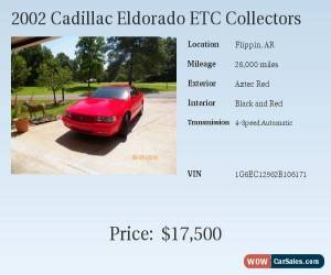 Classic 2002 Cadillac Eldorado Collector Series for Sale