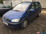 2001 VAUXHALL ZAFIRA COMFORT 16V BLUE SPARES OR REPAIR  for Sale